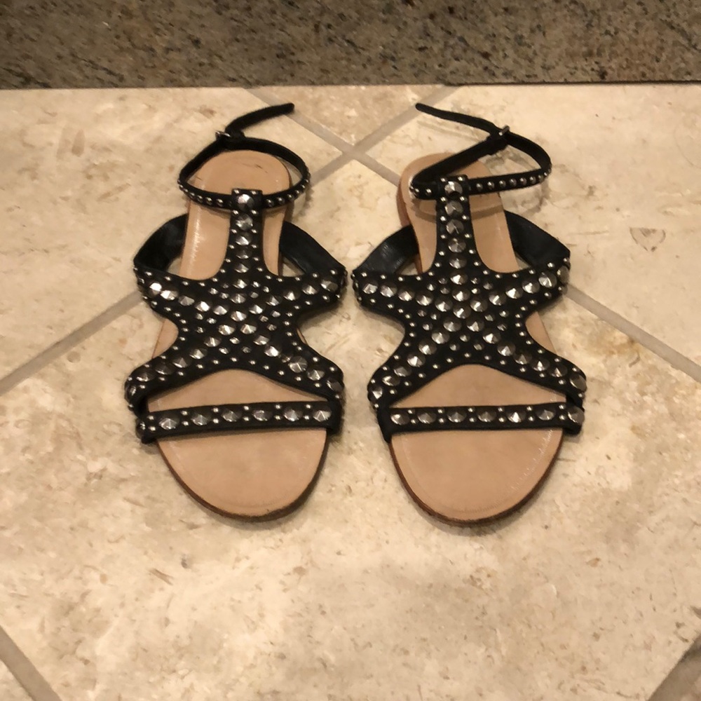 Vintage Miu Miu strappy studded cutout starfish leather flat gladiator sandal